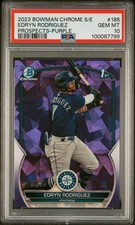 2023 Bowman Chrome Sapphire Edition  Edryn Rodriguez #185 Purple /25 PSA 10