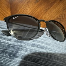 Ray-Ban Erika Metal RB3539 Round Sunglasses - Black/Grey Gradient