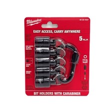 Milwaukee 48-32-4537 5PC Bit Holder w/ Carabiner   Durable Magnetic Bit Storage