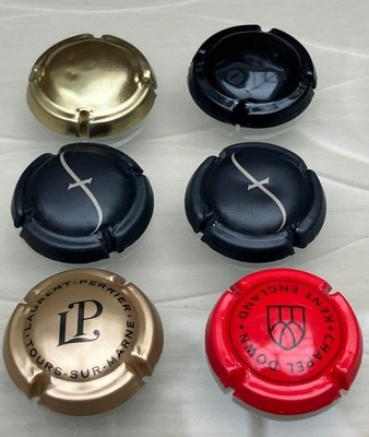 Selection Of Mixed Champagne & Sparkling Wine Metal Caps X 6. 