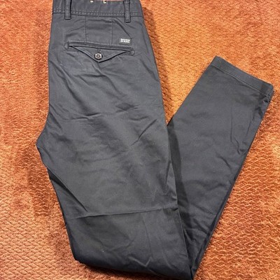 Scotch & Soda Mott Chino Pants Mens 30/32 Black Organic Cotton Stretch Slim Fit