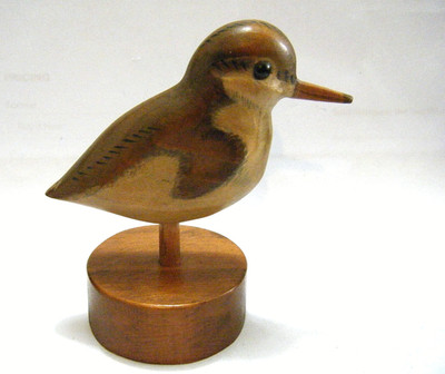 3.5'' Cute 1987 Baby Sandpiper by Will & Kay Lake Hand Carved Folk Art Shorebird