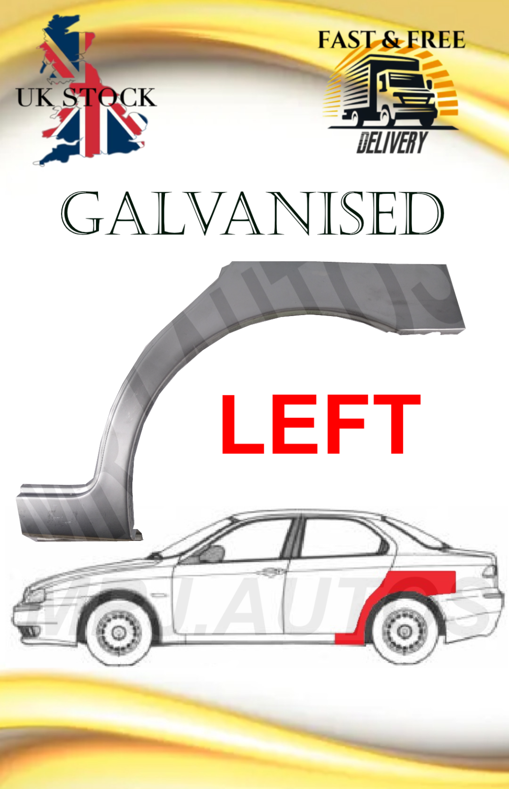 FOR ALFA ROMEO 156 97-05 SALOON REAR WHEEL ARCH REPAIR PANEL FENDER LEFT