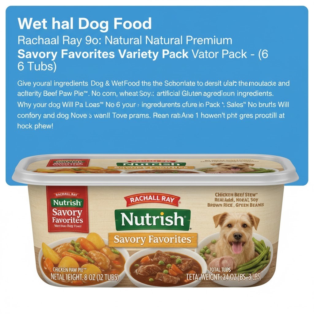 Wet Dog Food - Rachael Ray Nutrish Savory Favorites Natural Variety Pack 6 Tubs