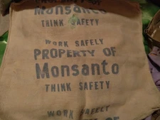 Vintage Monsanto Towel Shop Rag Think Work Safely Agriculture Chemical Co Rare