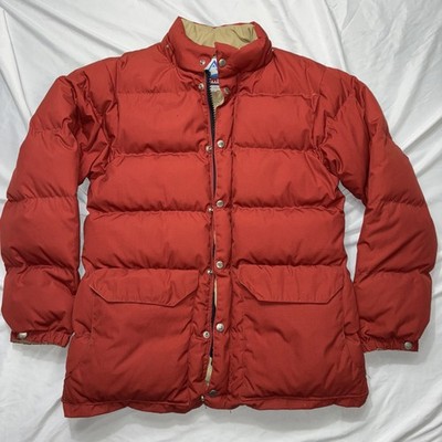 Vintage Holubar Boulder Co. Goose Down Jacket Mens Small Orange Missing Hood