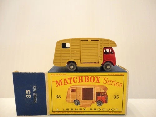 1957 MOKO Lesney Matchbox No.35 'ERF HORSE BOX' w/D-box---see photos & more
