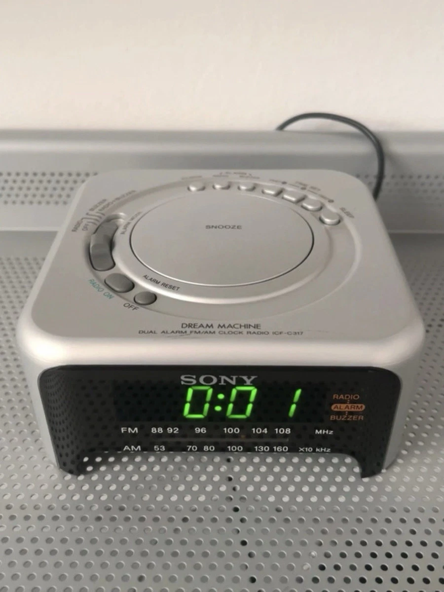 Radio despertador digital Sony Dream Machine ICF-C317 AM/FM doble despertador plateado