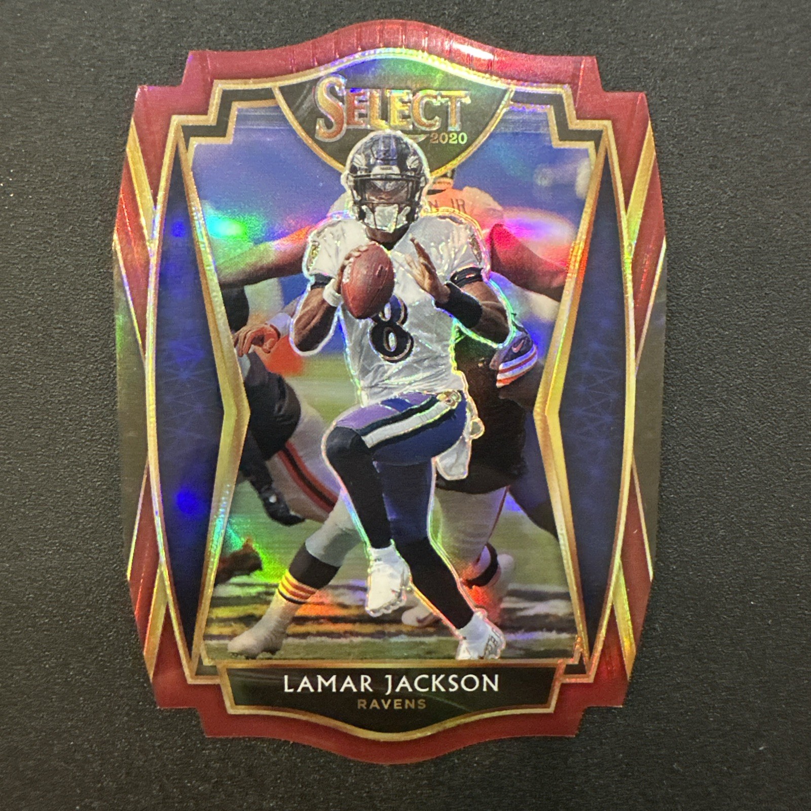 Lamar Jackson #102 Maroon Prizm Die-Cut - 2020 Panini Select - Premier Level