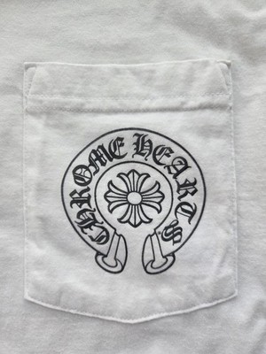 NEW Chrome Hearts CH Short Sleeves White T shirt Tee M logo St
