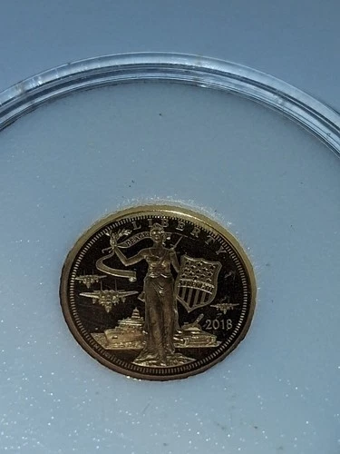 2018 $5 1/10th oz .24 Pure GOLD Liberty Cook Islands Fractional Coin in Capsule