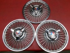 Vintage 1965 Ford Mustang Three Bar Wire Spinner 14 Hubcaps Wheel Covers Vintage 1965 Ford Mustang Three Bar Wire Spinner 14 Hubcaps Wheel Covers