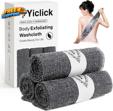 3 Pack Exfoliating Washcloth Towels Exfoliating Body Scrubber Exfoliator Back