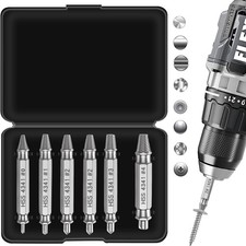 6pcs Sliver Damaged Screw Extractor Kit Stripped Screw Easily AND Quickly Remove