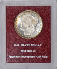 1879-S REVERSE OF 78 MORGAN SILVER DOLLAR BU OLD PARAMOUNT HOLDER