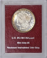 1879-S REVERSE OF 78 MORGAN SILVER DOLLAR BU OLD PARAMOUNT HOLDER