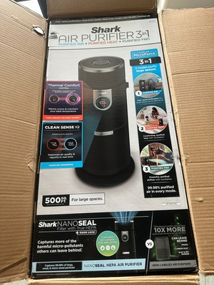 #ad Shark Air Purifier 3 in 1 MAX HC502 Purified Air Heat Fan $219.99
