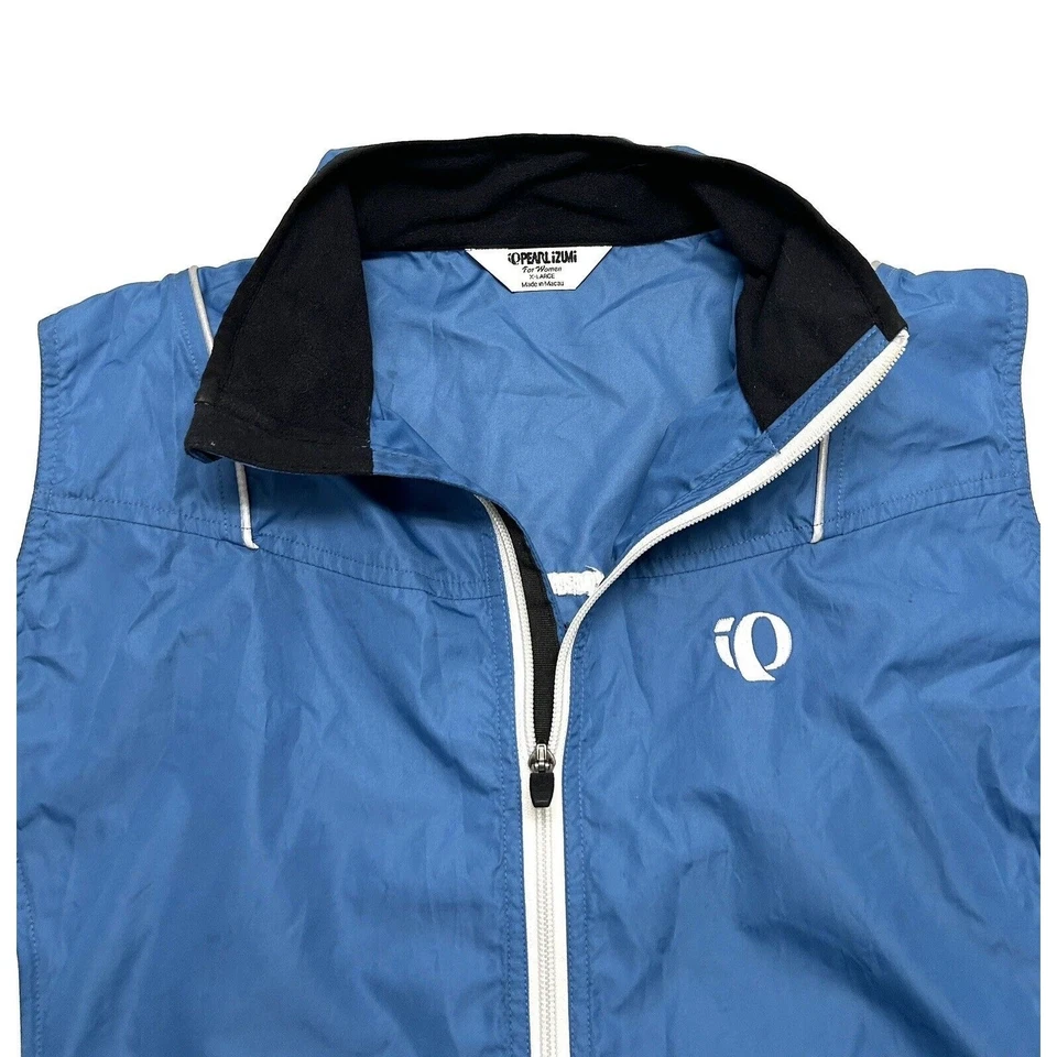 Pearl Izumi Windbreaker Cycling Vest Womens Size XL Blue Full Zip Vintage - Image 3 of 4