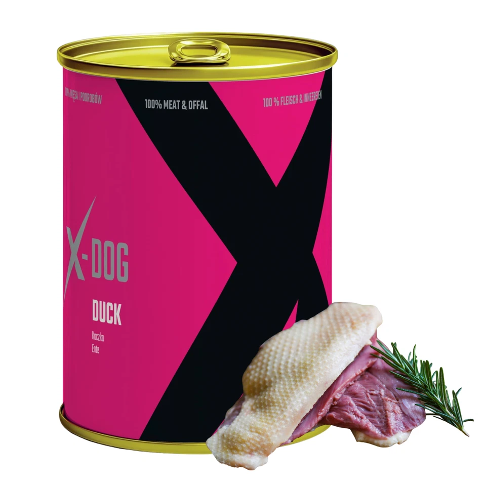 Hundefutter Nassfutter Hund 8 x 1200g mit Ente Getreidefrei Monoprotein X-DOG - Bild 4 von 4