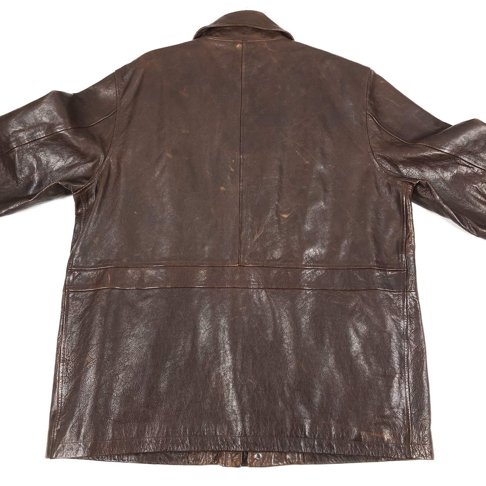 Vintage Filson Leather Jacket Mens XL Dark Brown Cotton Lined Overcoat EX COND image 10