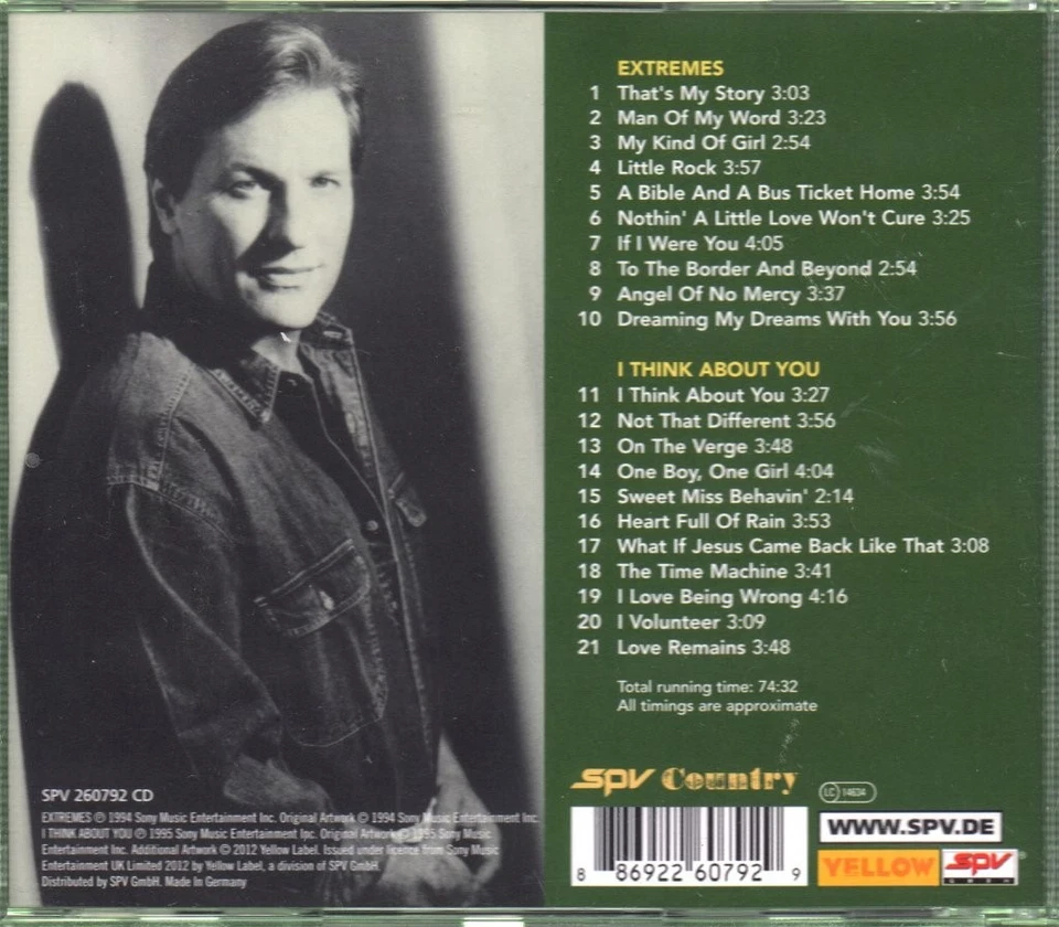 Collin Raye Extremes / I Think About You CD Germany Spv 2012 featuring two - Image 2 of 2