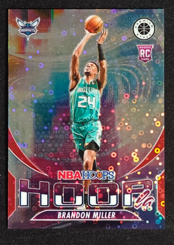 Brandon Miller 2023-24 Panini Hoops Premium Stock Hoopla Red Disco 84/99 RC #3