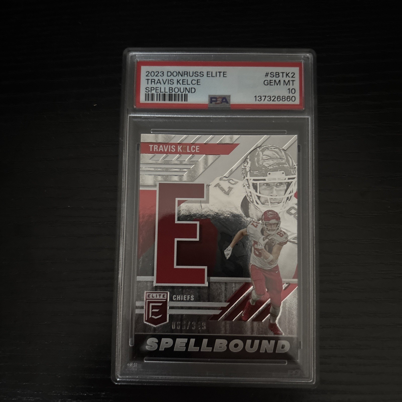 !!PSA 10!!  2023 Donruss Elite #SB-TK Travis Kelce Spellbound /349 SET PSA 8-10 view 10