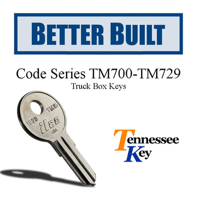 Better Built Truck & Tool Box Keys / Select your code  / key Series TM700-TM729