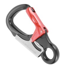 (Black Red)35KN Climbing Carabiner Clips D Shaped Heavy Duty Carabiners Fo