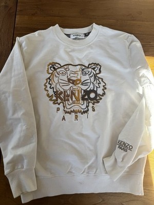 KENZO Pullover Sweatshirt Damen Weiß Tiger  M 38