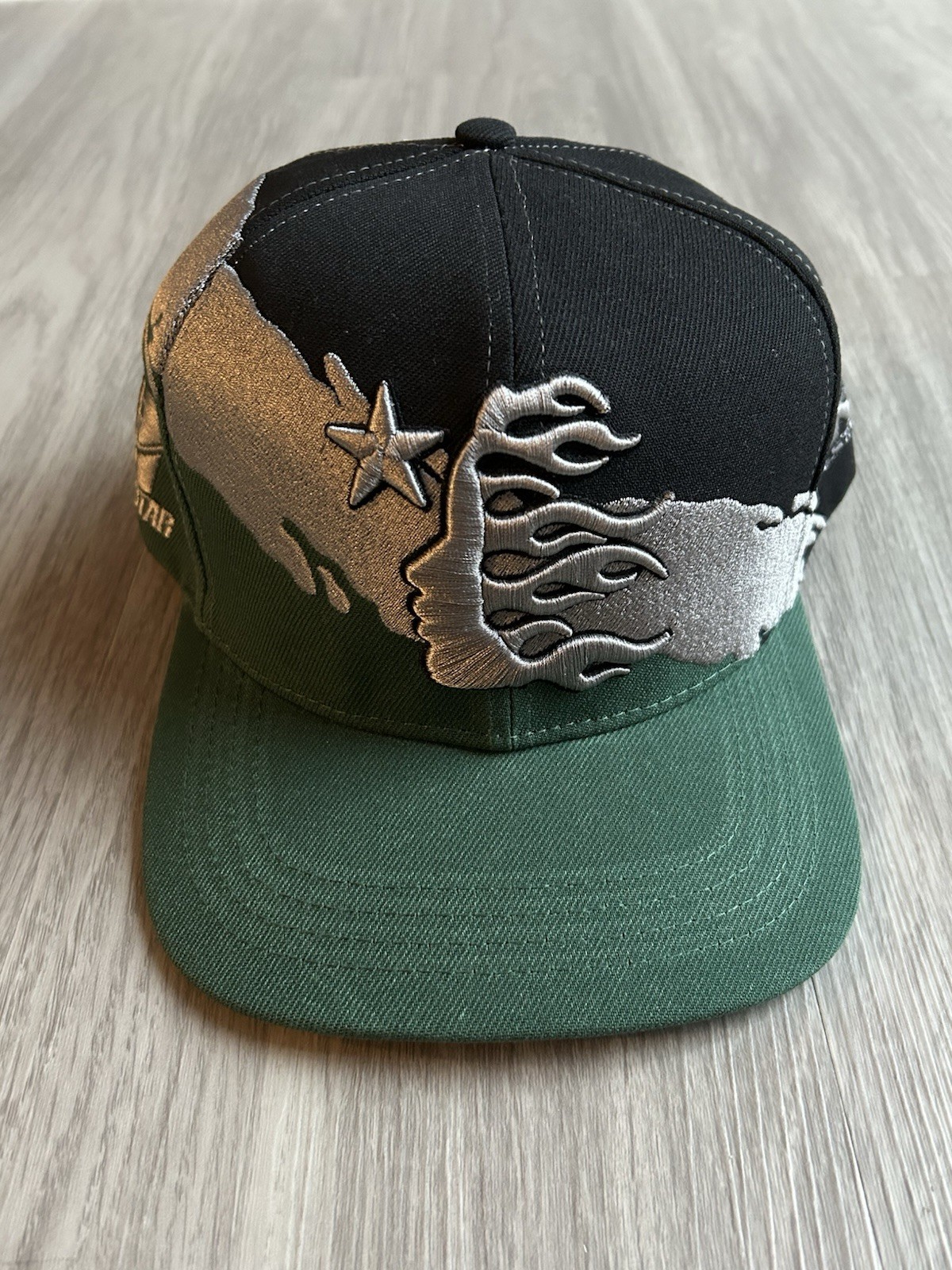 Hellstar Paintbrush Snapback Hat - Black Green - image 1