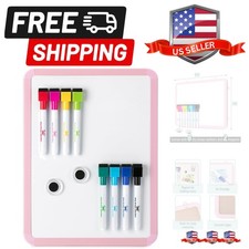 White Board, 12.5" x 9.5" with 8 Markers and 2 Magnets, Magnetic Dry Erase Bo...