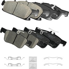 Ceramic Disc Brake Pads Kits Front and Rear, Fit for 2015 2016 2017 2018 2019