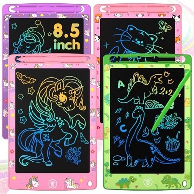 LCD Writing Tablet for Kids, 8.5 Inch Colorful Doodle Board Drawing Pad, 4 Pack