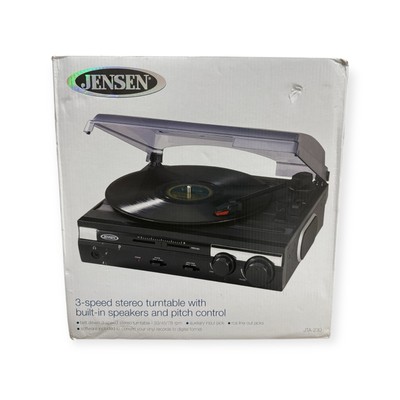 Brand New Jensen JTA-230 Turntable with Built In Speakers Black