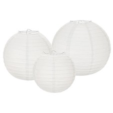 6Pcs 6"8"12" White Paper Lanterns Decorative Round Hanging Ball Lantern