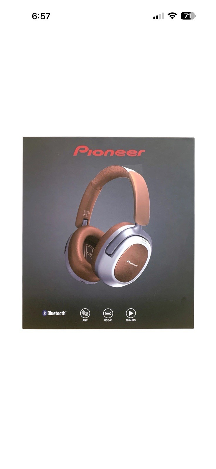 Pioneer A50 Hybrid ANC Bluetooth Headphones Cooper with Boom Mic