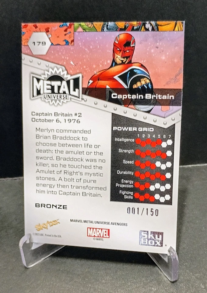 ALPHA 1/150 CAPTAIN BRITAIN 2023/2024 Marvel Metal Avengers #179 Bronze **READ** - Image 3 of 3