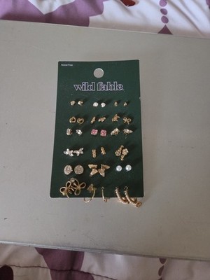 Wild Fable Nickel Free 18 Pair Stud Earrings New B89