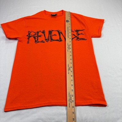 Revenge Shirt Mens Small Orange Lil Durk Graphic Crew Neck