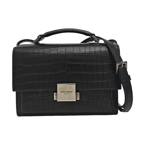 【Authentic】 Yves Saint Laurent BELLECHASSE Black Leather Handbags (DDP)