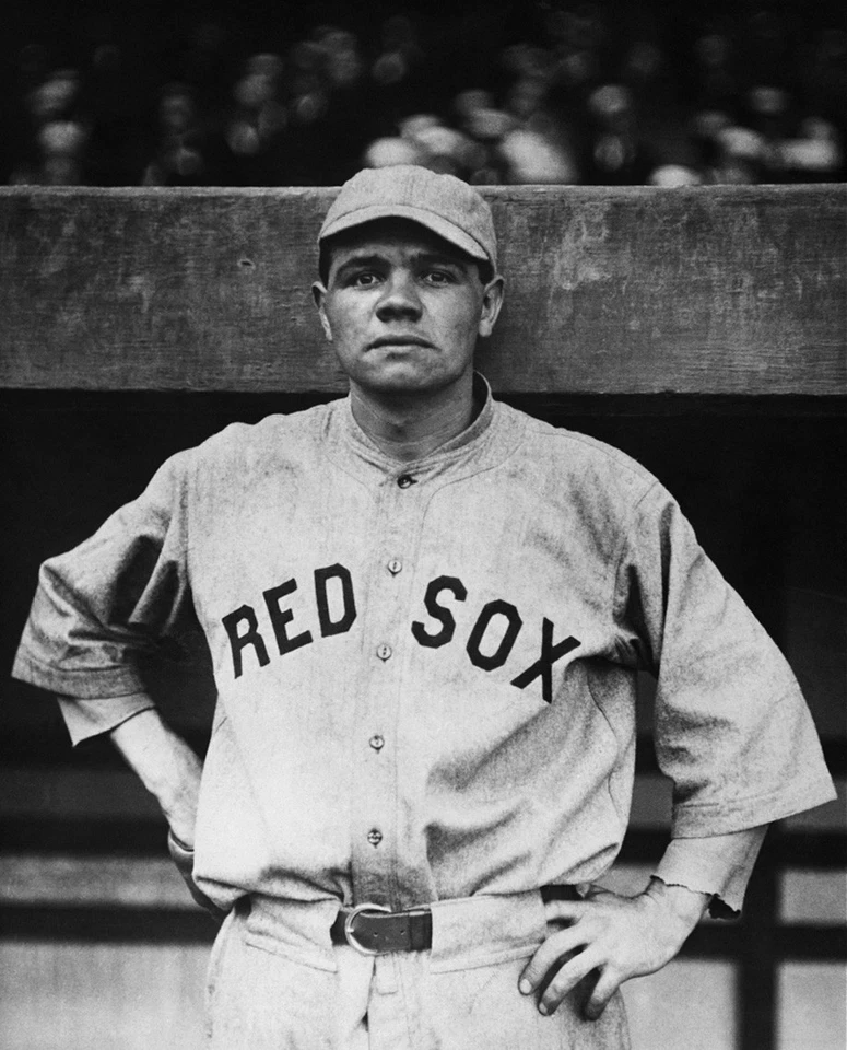 Camiseta deportiva de béisbol de franela de lana de 1916 de Babe Ruth, Boston Red Sox Foto 4 de 4