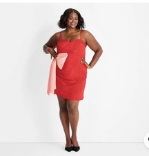 Women's Cocktail/Holiday Sweetheart Bow Mini Dress - Future Collective 2X