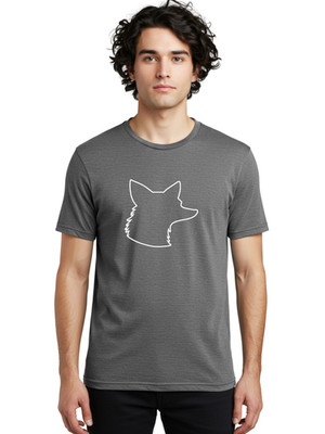 Wolf-Head-Outline Mens Graphic Tee, 100% Cotton, Casual Summer Wear