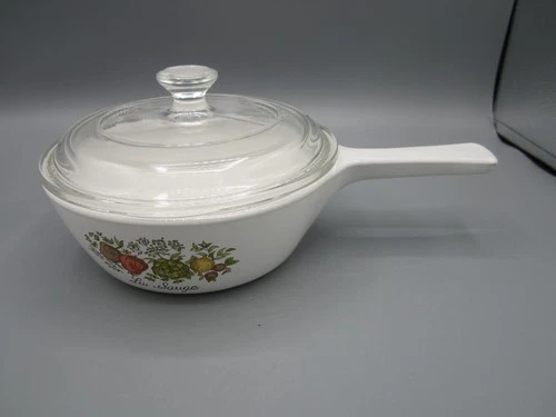 Vintage Corning Ware Spice of Life "La Sauge" 1 Pint Saucepan with Pyrex Lid