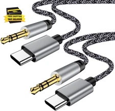 Aux to USB C Type C to 3.5Mm Audio Adapter Hi-Fi Stereo Cord Headphone Male Car