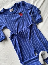 VTG Carter Blue Striped Dinosaur PJ Set