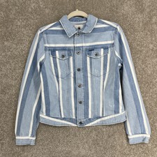 G Star Raw Nwt Denim Jacket Women’s Small Slim Aged Destroyed Blue Jean Button