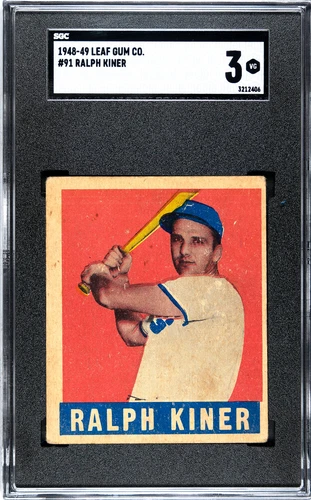 1948-49 Leaf Ralph Kiner Pittsburgh Pirates #91 🚀😳💥 SGC Graded 3