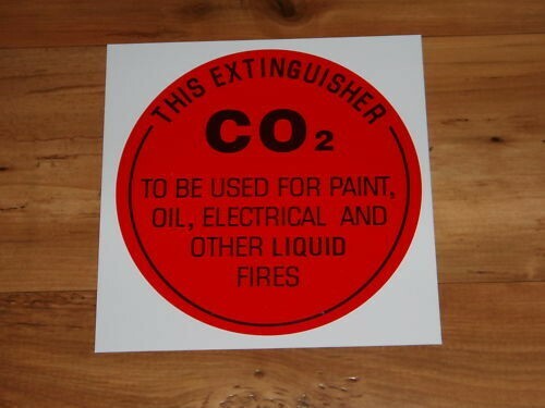 FIRE EXTINGUISHER SIGN / CO 2. NEW PEEL AND STICK BACKING!! NO FUSS. SAFETY.. - Picture 1 of 2